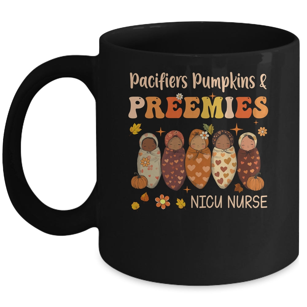 Retro Pacifiers Pumpkins Preemies Fall NICU Nurse Halloween Mug | siriusteestore
