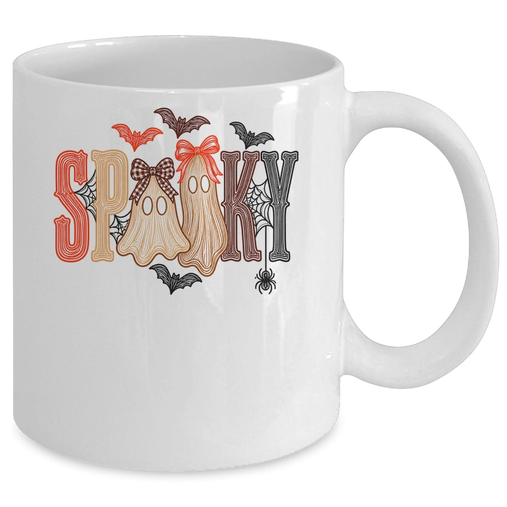 Retro Preppy Spooky Ghost Cute Halloween Coquette Boo Spooky Mug | siriusteestore