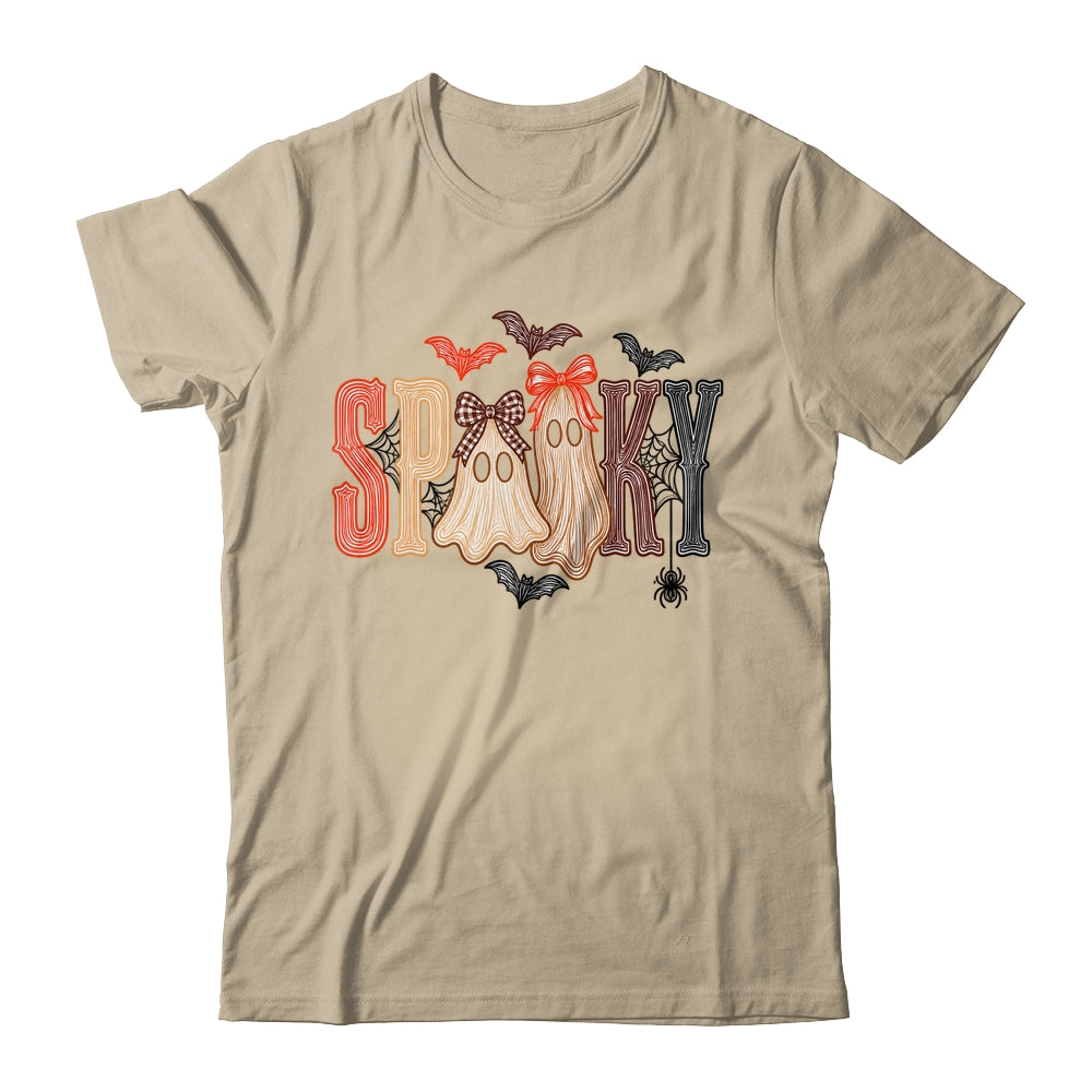 Retro Preppy Spooky Ghost Cute Halloween Coquette Boo Spooky Shirt & Sweatshirt | siriusteestore
