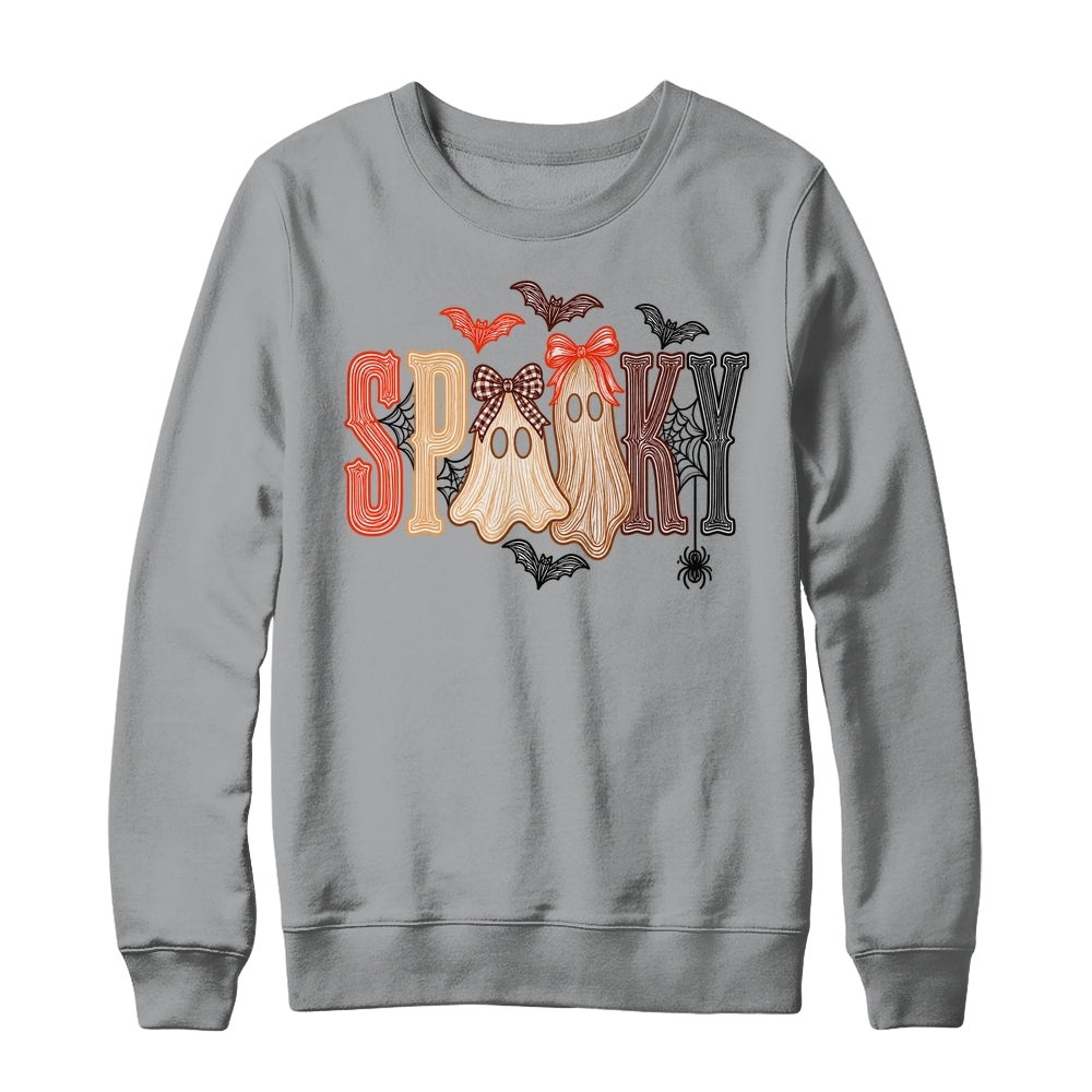 Retro Preppy Spooky Ghost Cute Halloween Coquette Boo Spooky Shirt & Sweatshirt | siriusteestore