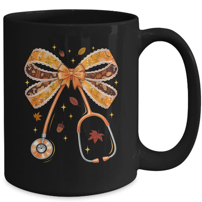 Retro Pumpkin Nurse Life Stethoscope Fall Autumn Coquette Bow Nurse Mug | siriusteestore