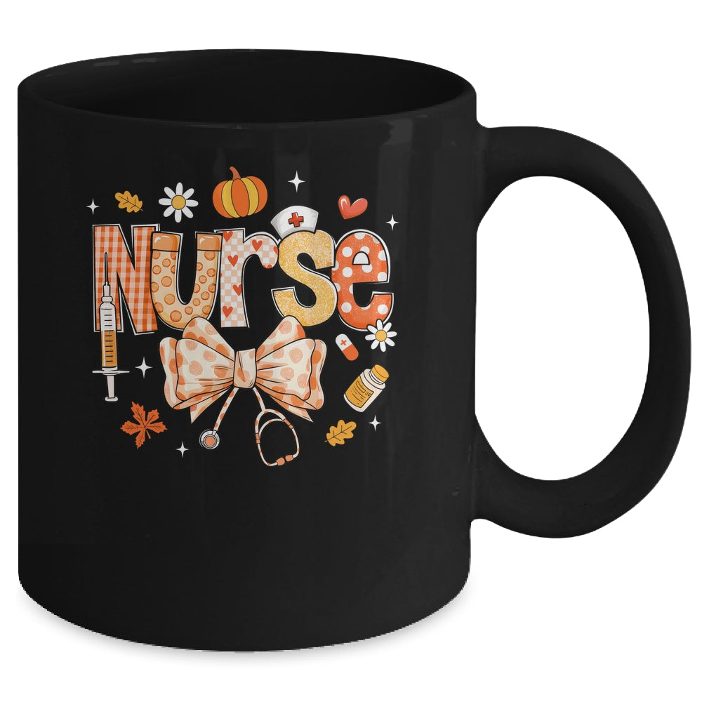 Retro Pumpkin Nurse Life Stethoscope Fall Autumn Funny Nurse Mug | siriusteestore