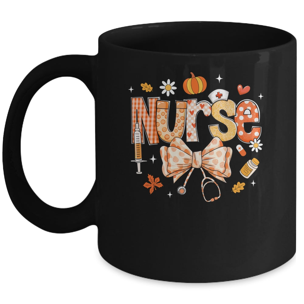 Retro Pumpkin Nurse Life Stethoscope Fall Autumn Funny Nurse Mug | siriusteestore