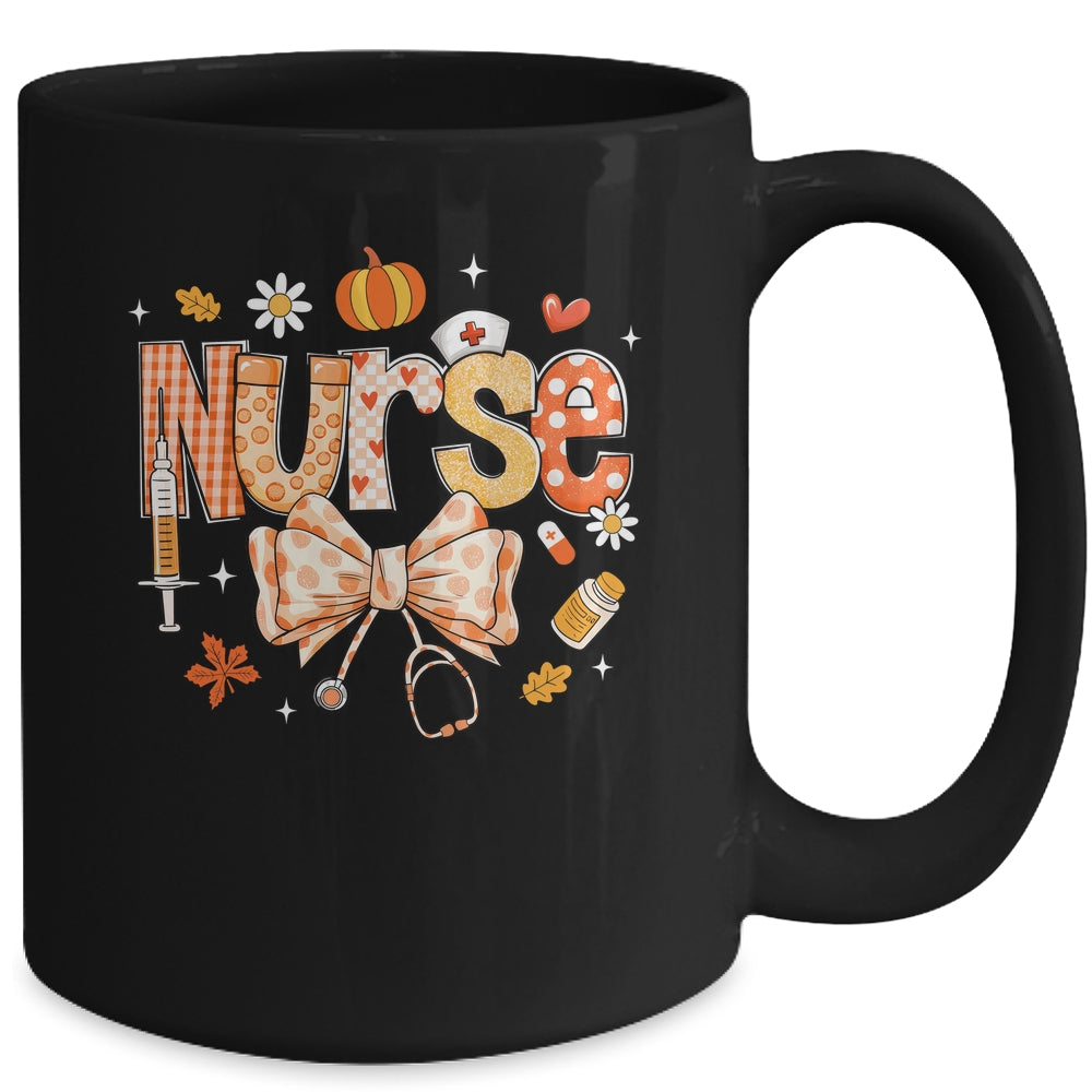 Retro Pumpkin Nurse Life Stethoscope Fall Autumn Funny Nurse Mug | siriusteestore