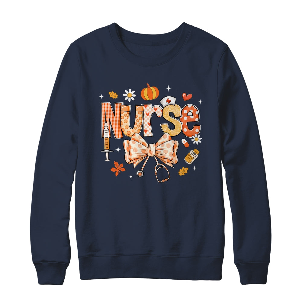Retro Pumpkin Nurse Life Stethoscope Fall Autumn Funny Nurse Shirt & Sweatshirt | siriusteestore