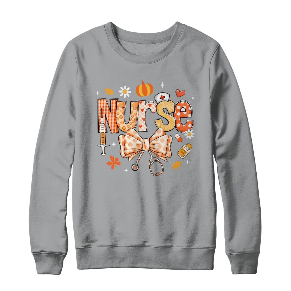 Retro Pumpkin Nurse Life Stethoscope Fall Autumn Funny Nurse Shirt & Sweatshirt | siriusteestore