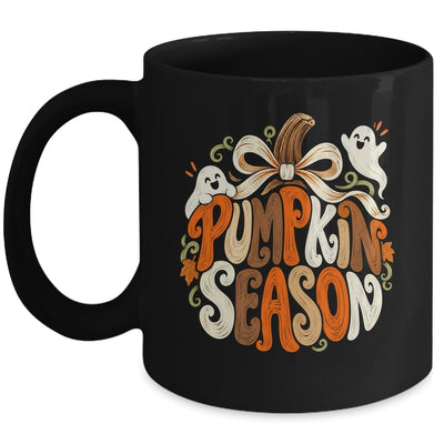 Retro Pumpkin Season Pumpkin Spice Coquette Bow Fall Autumn Mug | siriusteestore