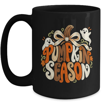 Retro Pumpkin Season Pumpkin Spice Coquette Bow Fall Autumn Mug | siriusteestore