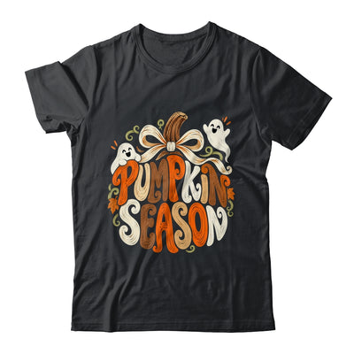 Retro Pumpkin Season Pumpkin Spice Coquette Bow Fall Autumn Shirt & Sweatshirt | siriusteestore