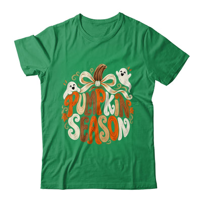 Retro Pumpkin Season Pumpkin Spice Coquette Bow Fall Autumn Shirt & Sweatshirt | siriusteestore