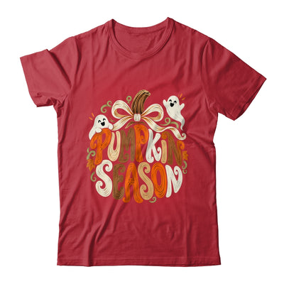 Retro Pumpkin Season Pumpkin Spice Coquette Bow Fall Autumn Shirt & Sweatshirt | siriusteestore