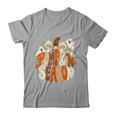 Retro Pumpkin Season Pumpkin Spice Coquette Bow Fall Autumn Shirt & Sweatshirt | siriusteestore