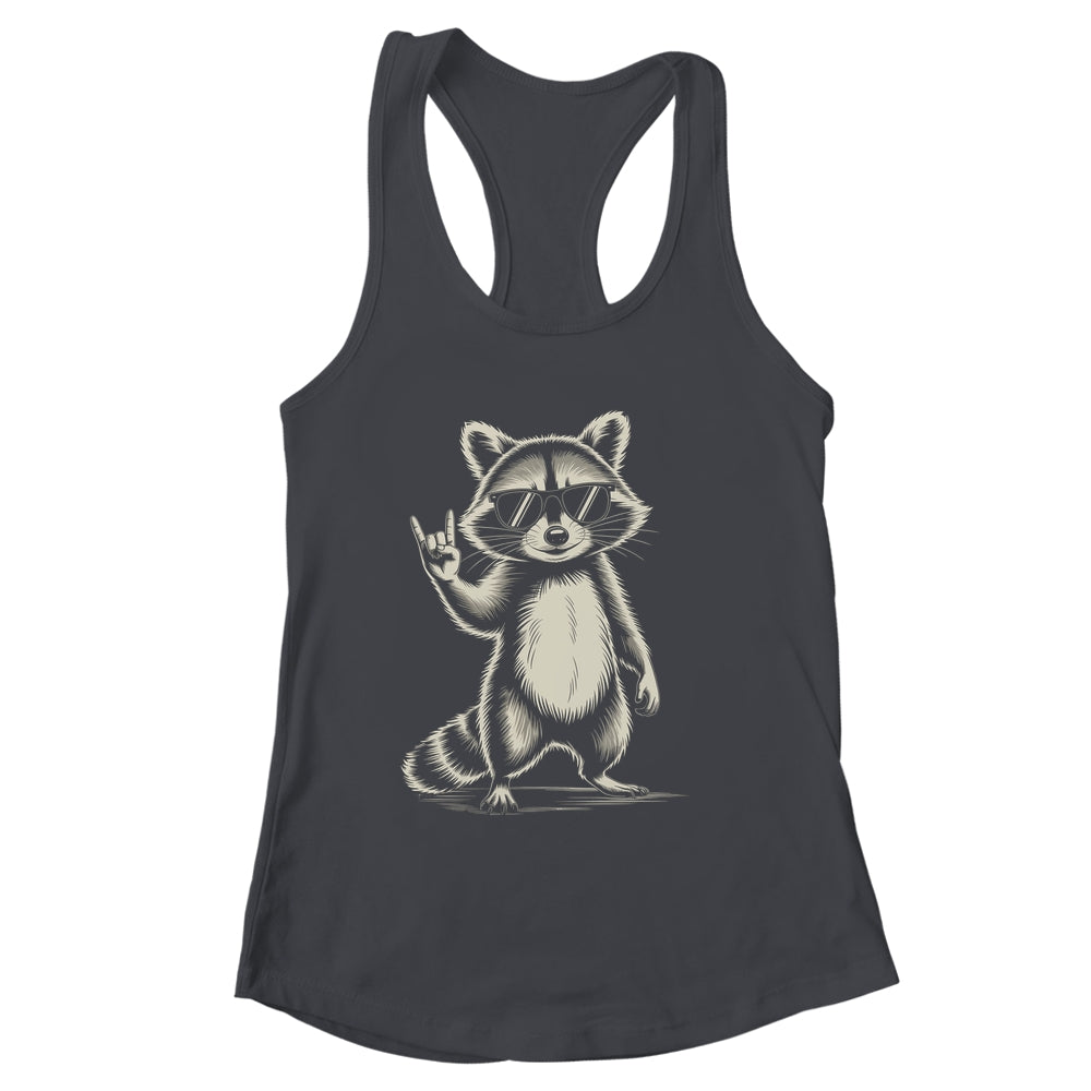 Retro Raccoon Rock Music For Men Women Funny Raccoon Shirt & Tank Top | siriusteestore