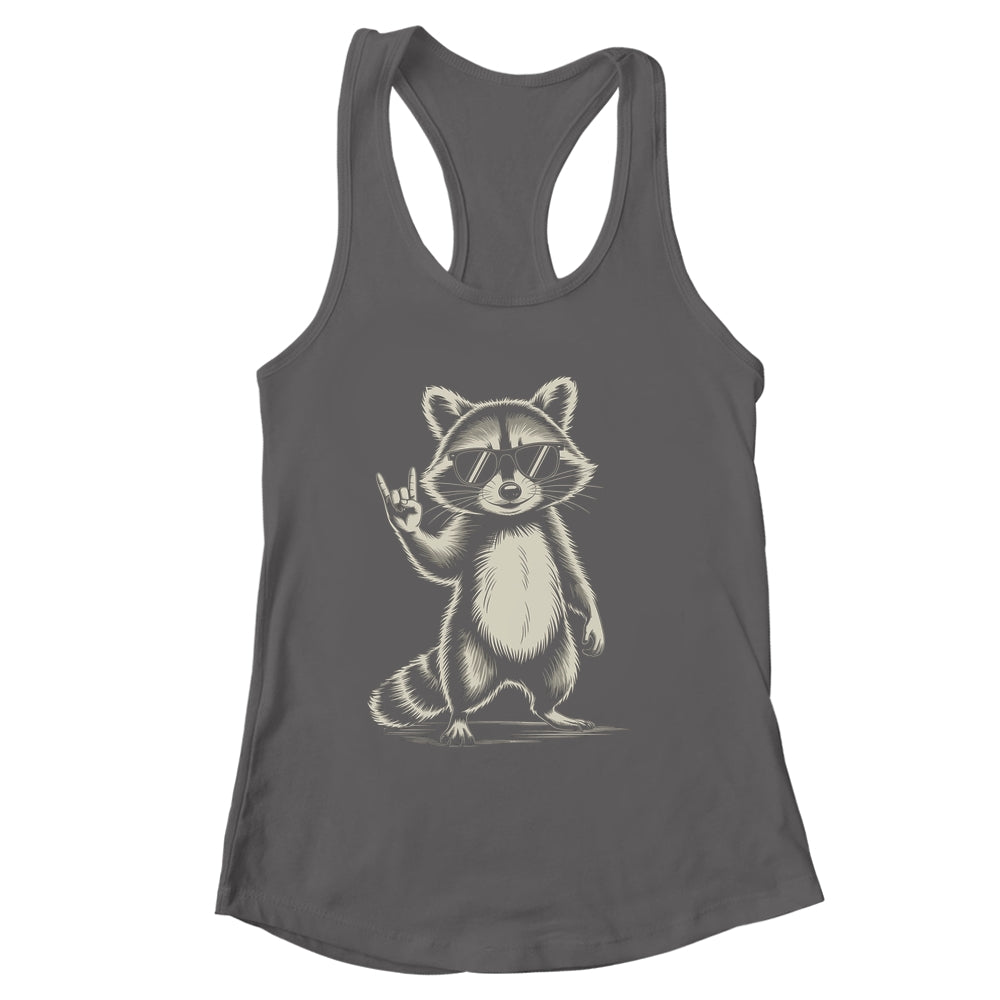 Retro Raccoon Rock Music For Men Women Funny Raccoon Shirt & Tank Top | siriusteestore