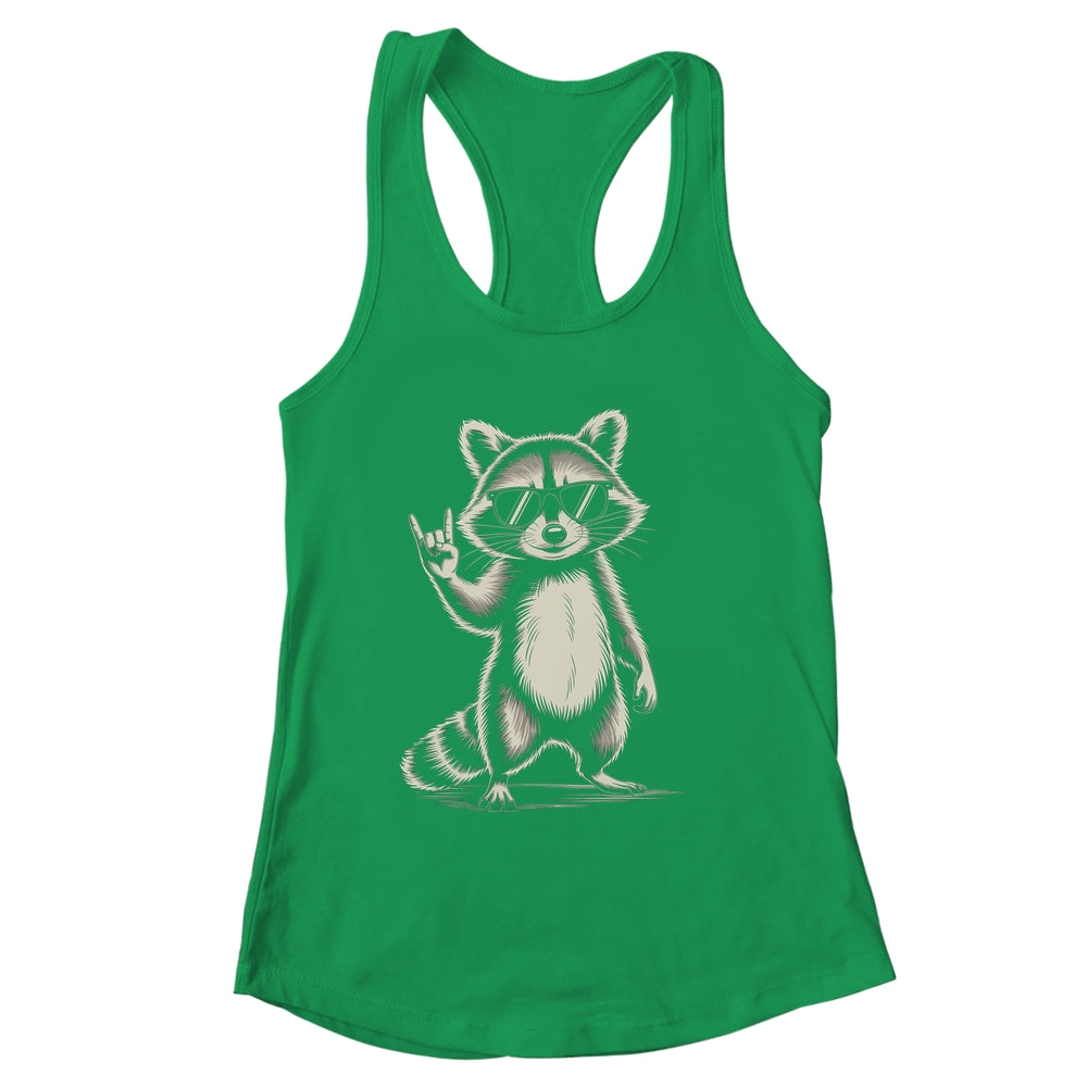 Retro Raccoon Rock Music For Men Women Funny Raccoon Shirt & Tank Top | siriusteestore