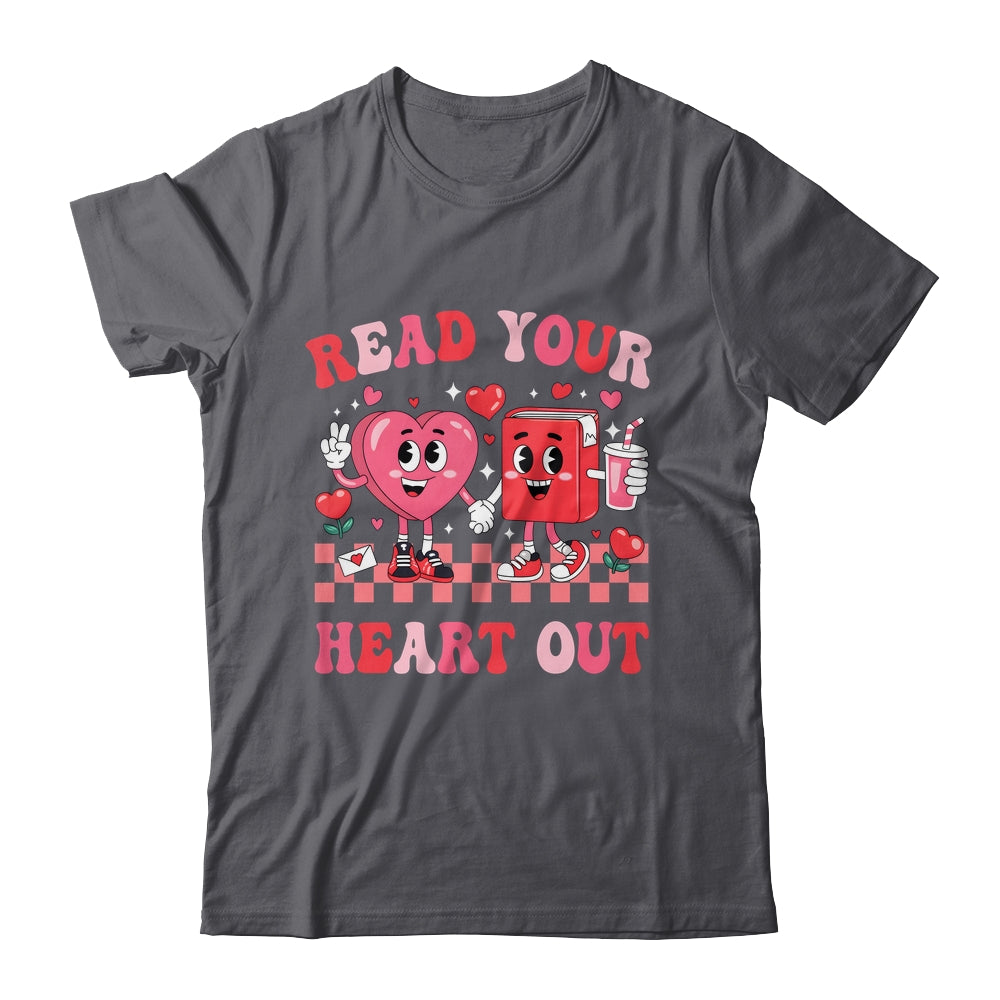 Retro Read Your Heart Out Valentine's Day Teacher Bookish Shirt & Sweatshirt | siriusteestore