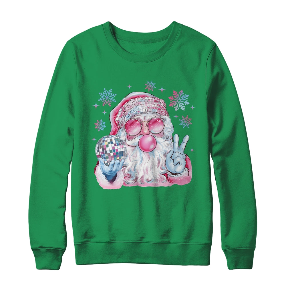 Retro Santa Christmas Blowing Bubble Funny Santa Sunglasses Shirt & Sweatshirt | siriusteestore