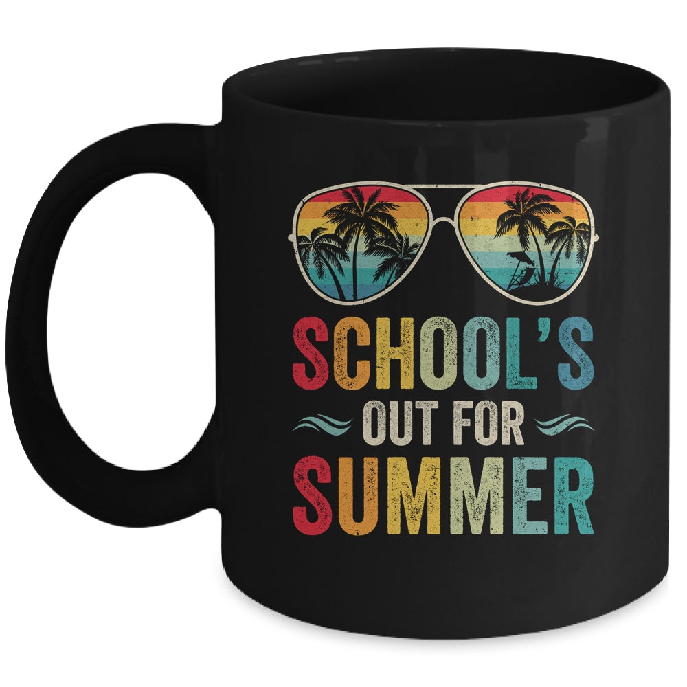 Retro Schools Out For Summer Last Day Of School Teacher Boy Mug | siriusteestore