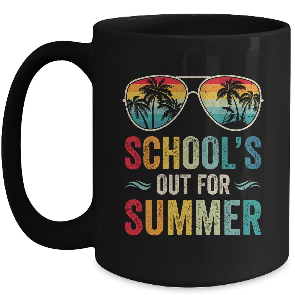 Retro Schools Out For Summer Last Day Of School Teacher Boy Mug | siriusteestore
