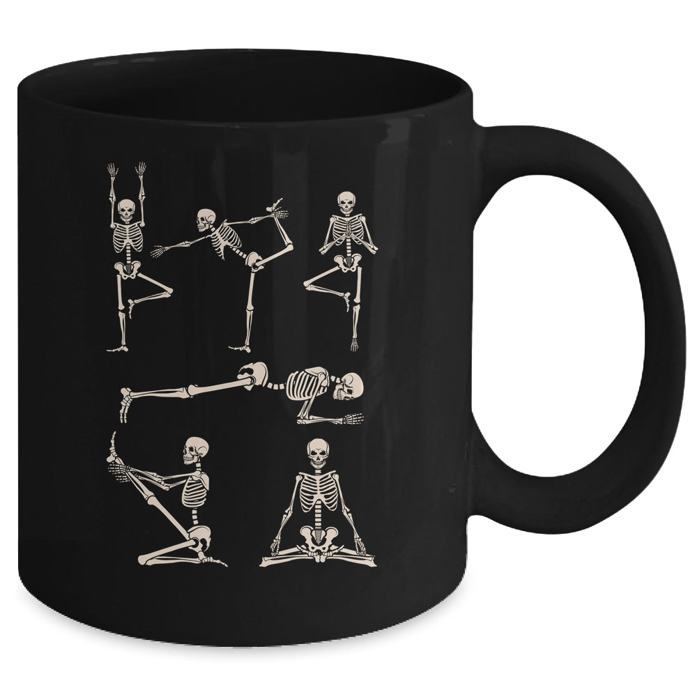 Retro Skeleton Yoga Funny Balance Halloween Costume Mug | siriusteestore
