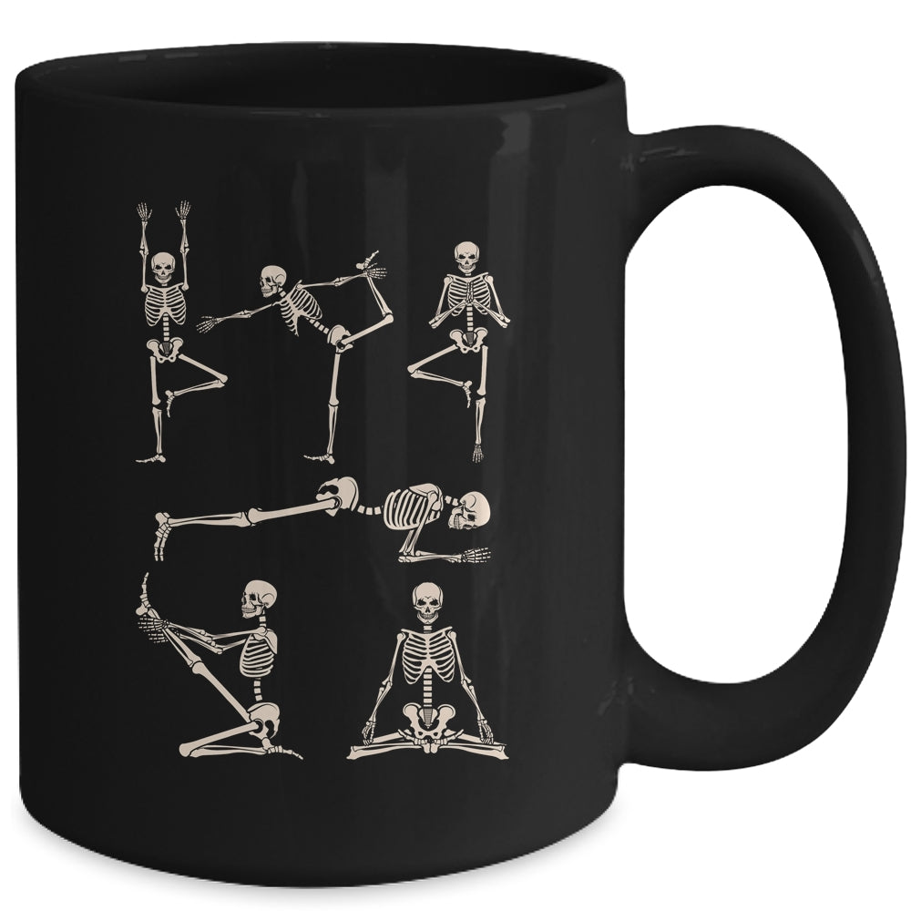 Retro Skeleton Yoga Funny Balance Halloween Costume Mug | siriusteestore