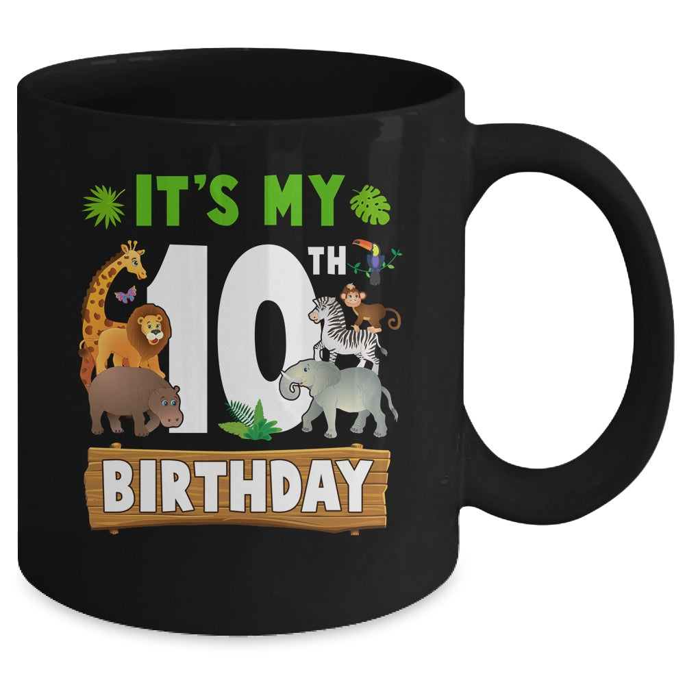 It's My 10th Birthday Zoo Jungle Safari 10 Years Old Birthday Mug | siriusteestore