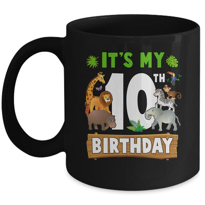 It's My 10th Birthday Zoo Jungle Safari 10 Years Old Birthday Mug | siriusteestore