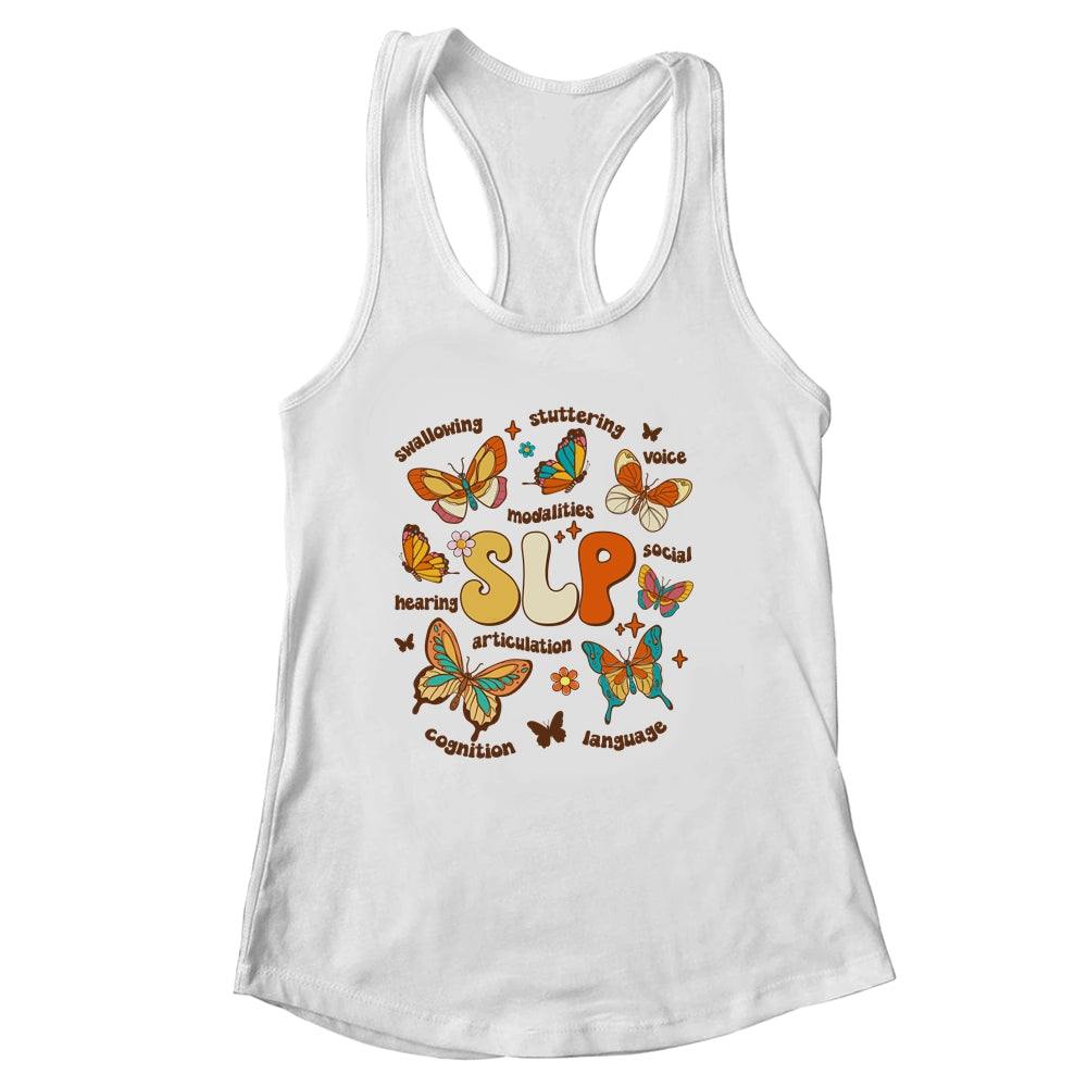 Retro Speech Therapy Butterfly Speech Language Pathologist Shirt & Tank Top | siriusteestore