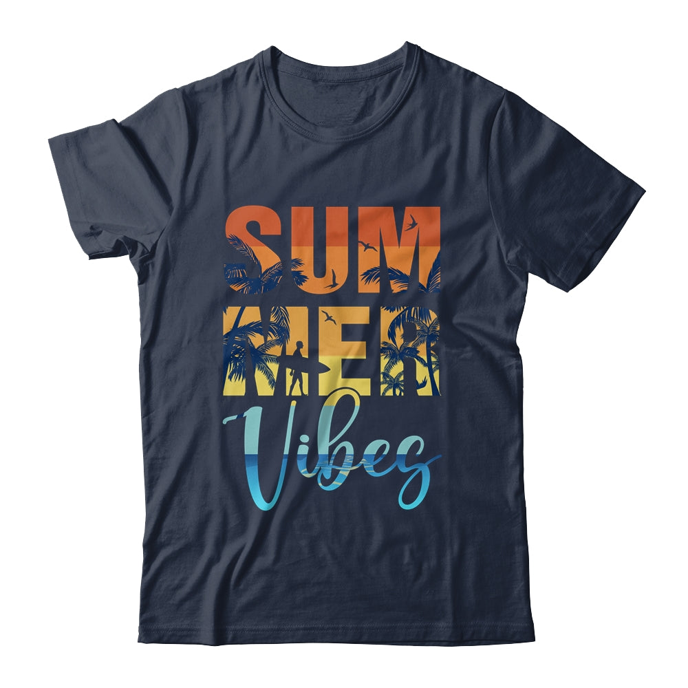 Retro Summer Vibes Beach Surfing Surfboard Surfer Men Women Shirt & Tank Top | siriusteestore