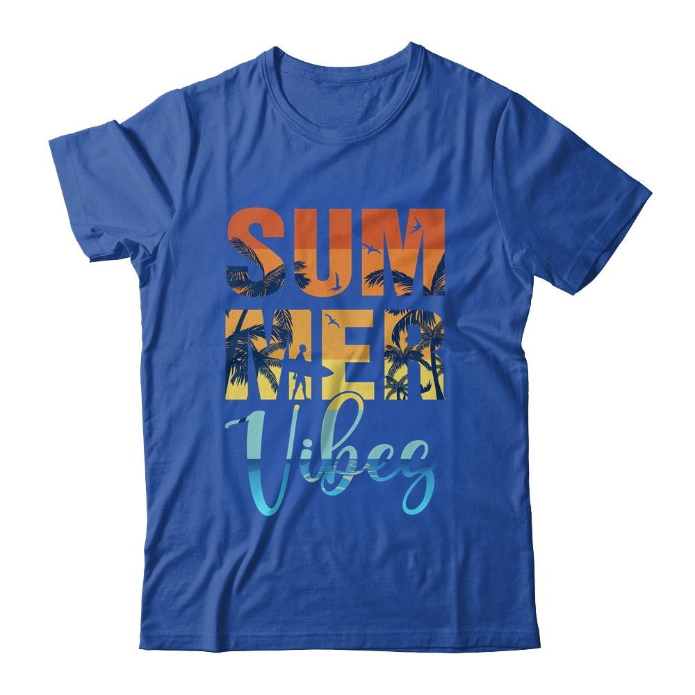 Retro Summer Vibes Beach Surfing Surfboard Surfer Men Women Shirt & Tank Top | siriusteestore
