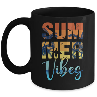 Retro Summer Vibes Beach Surfing Surfboard Surfer Men Women Mug | siriusteestore