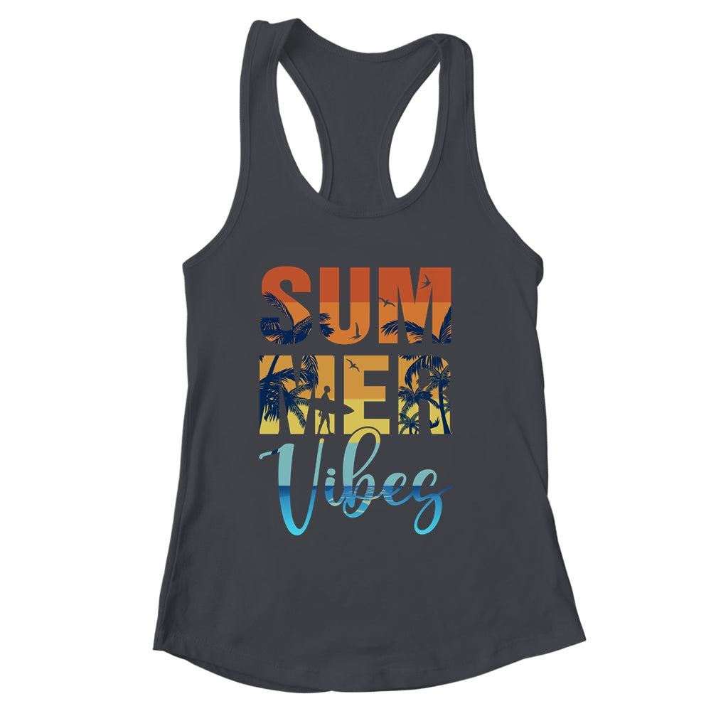 Retro Summer Vibes Beach Surfing Surfboard Surfer Men Women Shirt & Tank Top | siriusteestore
