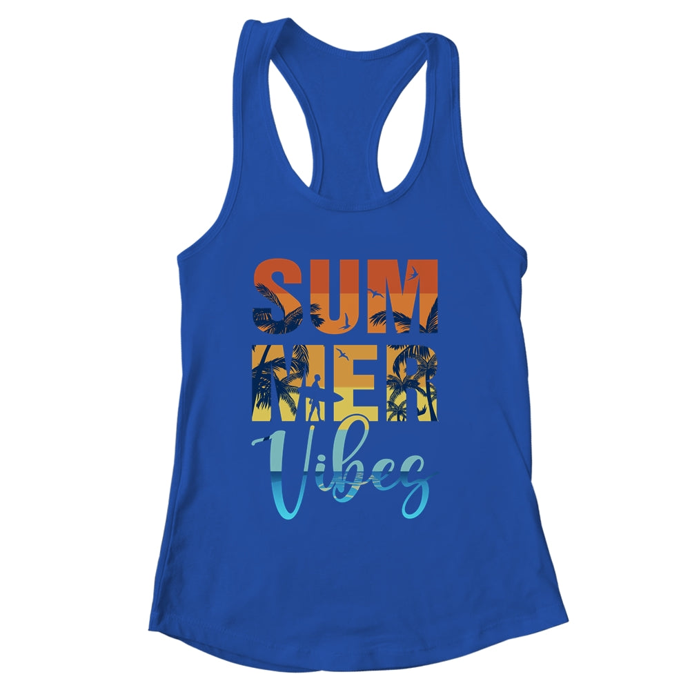 Retro Summer Vibes Beach Surfing Surfboard Surfer Men Women Shirt & Tank Top | siriusteestore