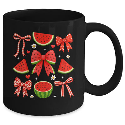 Retro Summer Vibes Coquette Bow Summer Watermelon Vacation Mug | siriusteestore