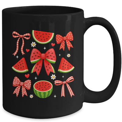 Retro Summer Vibes Coquette Bow Summer Watermelon Vacation Mug | siriusteestore