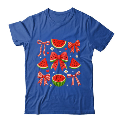 Retro Summer Vibes Coquette Bow Summer Watermelon Vacation Shirt & Tank Top | siriusteestore