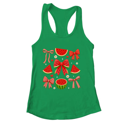 Retro Summer Vibes Coquette Bow Summer Watermelon Vacation Shirt & Tank Top | siriusteestore