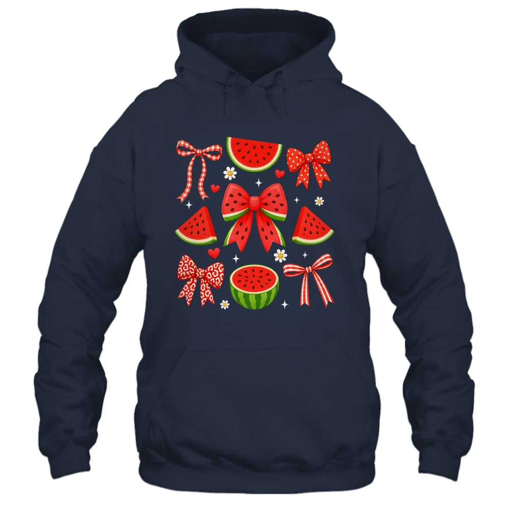 Retro Summer Vibes Coquette Bow Summer Watermelon Vacation Shirt & Tank Top | siriusteestore
