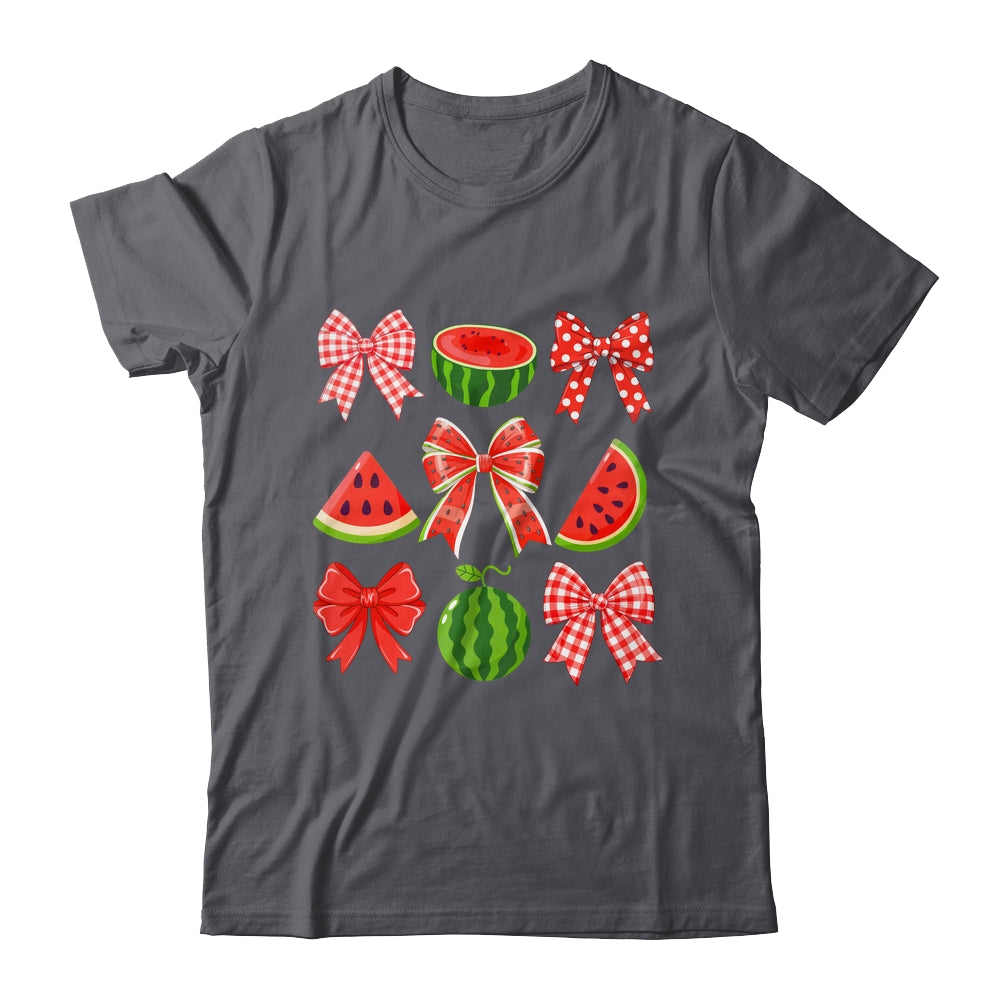 Retro Summer Vibes Coquette Bow Watermelon Summer Vacation Shirt & Tank Top | siriusteestore