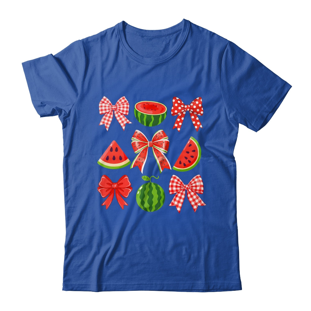 Retro Summer Vibes Coquette Bow Watermelon Summer Vacation Shirt & Tank Top | siriusteestore