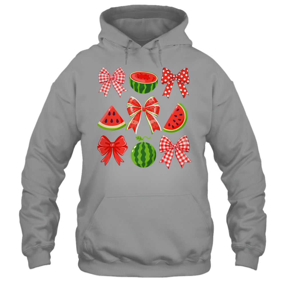 Retro Summer Vibes Coquette Bow Watermelon Summer Vacation Shirt & Tank Top | siriusteestore