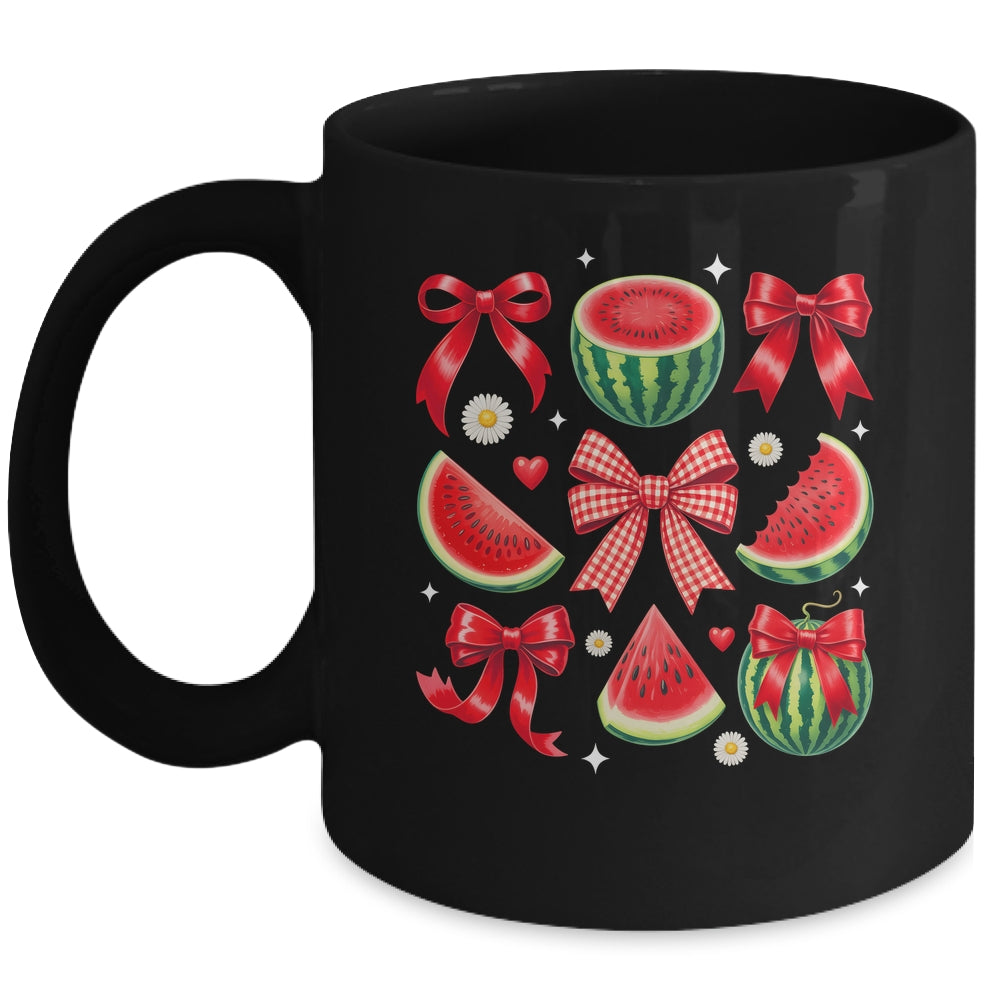 Retro Summer Vibes Watermelon Coquette Summer Fruit Melon Mug | siriusteestore