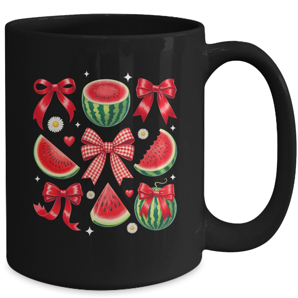 Retro Summer Vibes Watermelon Coquette Summer Fruit Melon Mug | siriusteestore