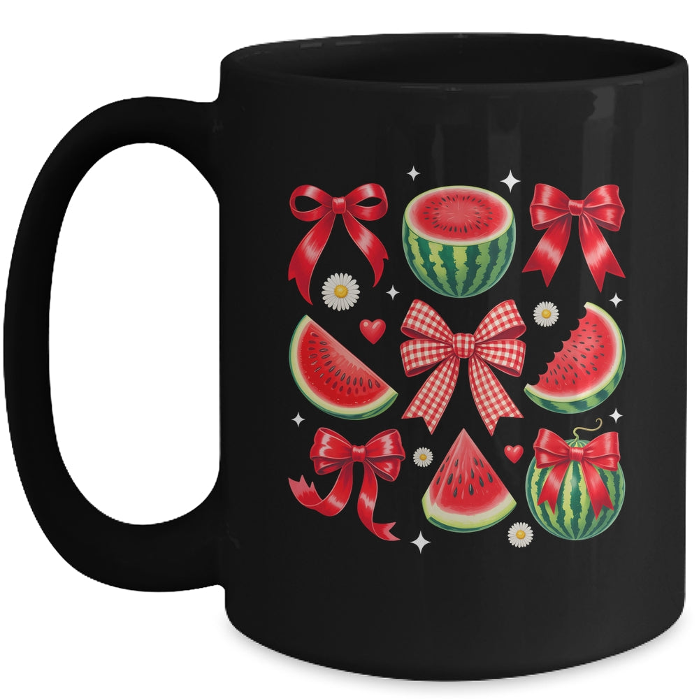 Retro Summer Vibes Watermelon Coquette Summer Fruit Melon Mug | siriusteestore