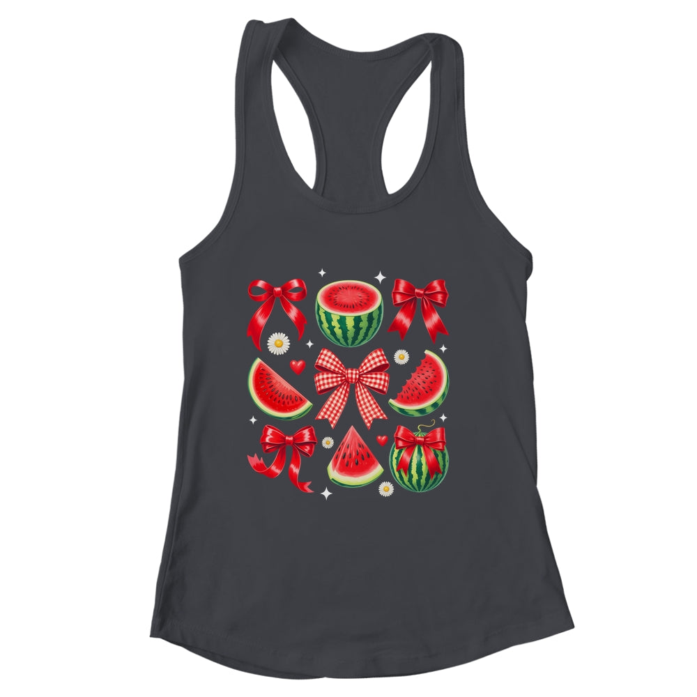 Retro Summer Vibes Watermelon Coquette Summer Fruit Melon Shirt & Tank Top | siriusteestore