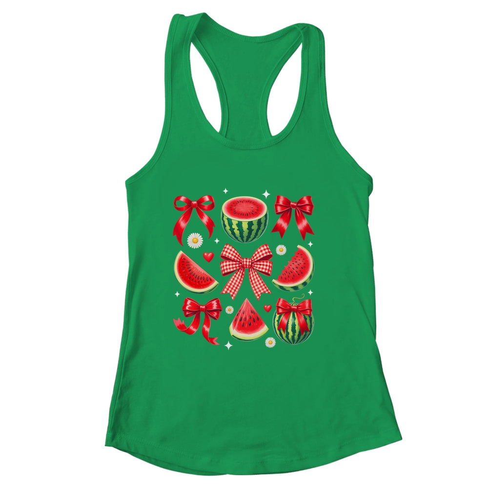 Retro Summer Vibes Watermelon Coquette Summer Fruit Melon Shirt & Tank Top | siriusteestore