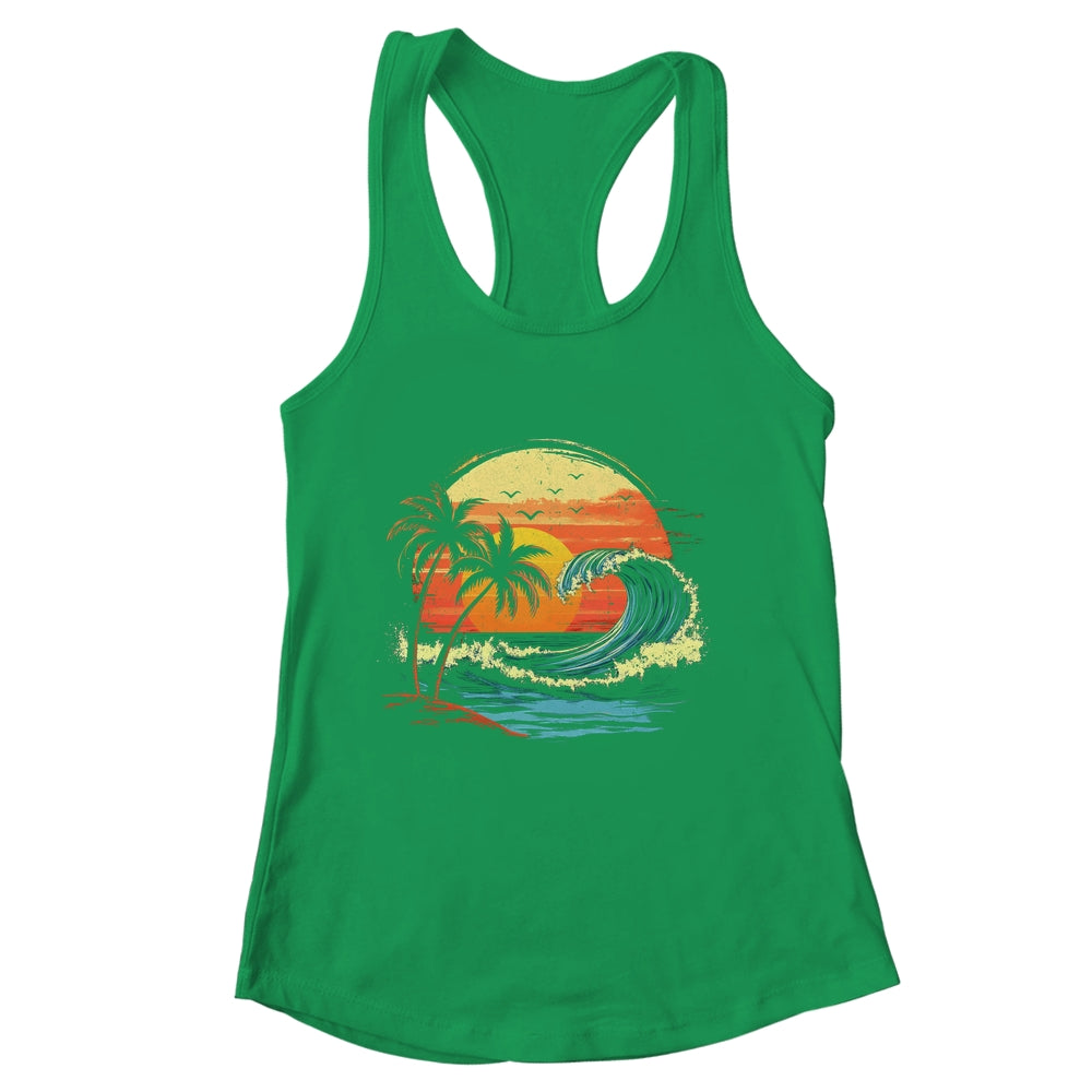 Retro Sunset Tropical Vintage Beach Palm Tree For Men Women Shirt & Tank Top | siriusteestore