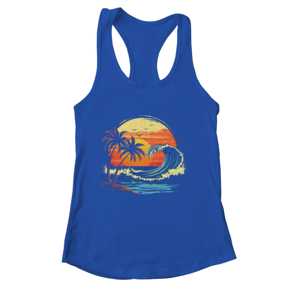 Retro Sunset Tropical Vintage Beach Palm Tree For Men Women Shirt & Tank Top | siriusteestore
