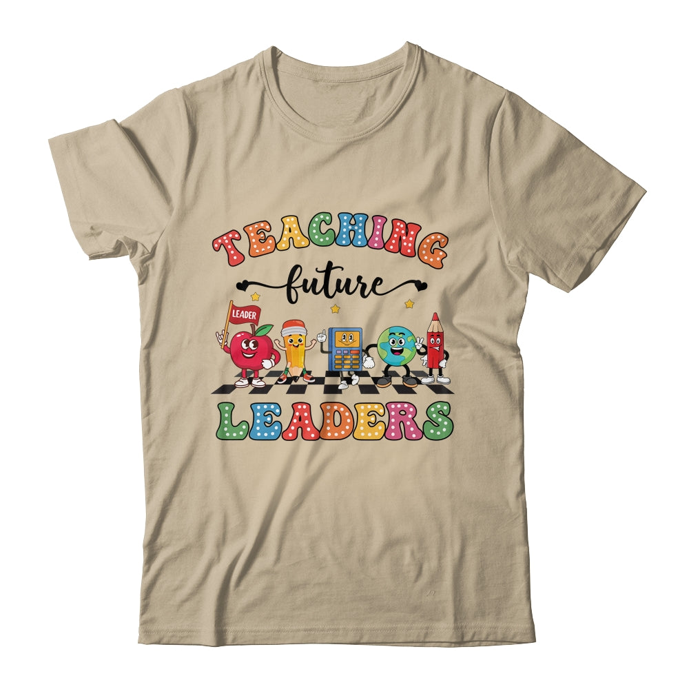 Retro Teaching Future Leaders Groovy Teacher Back To School Shirt & Hoodie | siriusteestore