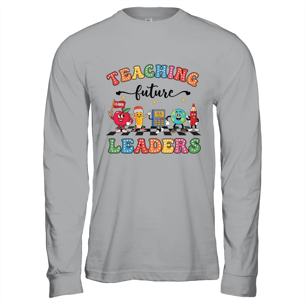 Retro Teaching Future Leaders Groovy Teacher Back To School Shirt & Hoodie | siriusteestore